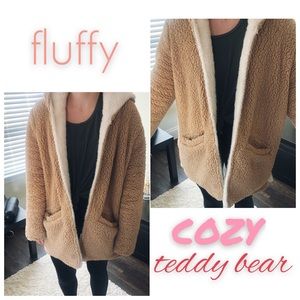Fluffy Oversized Teddy Bear Jacket by Me Jane
